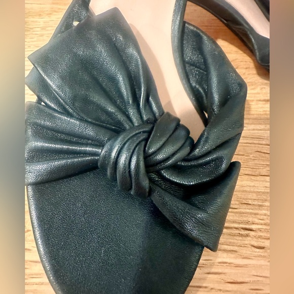 Kate Spade Samantha black leather bow sandal size 5 open toe new no box - Picture 8 of 12